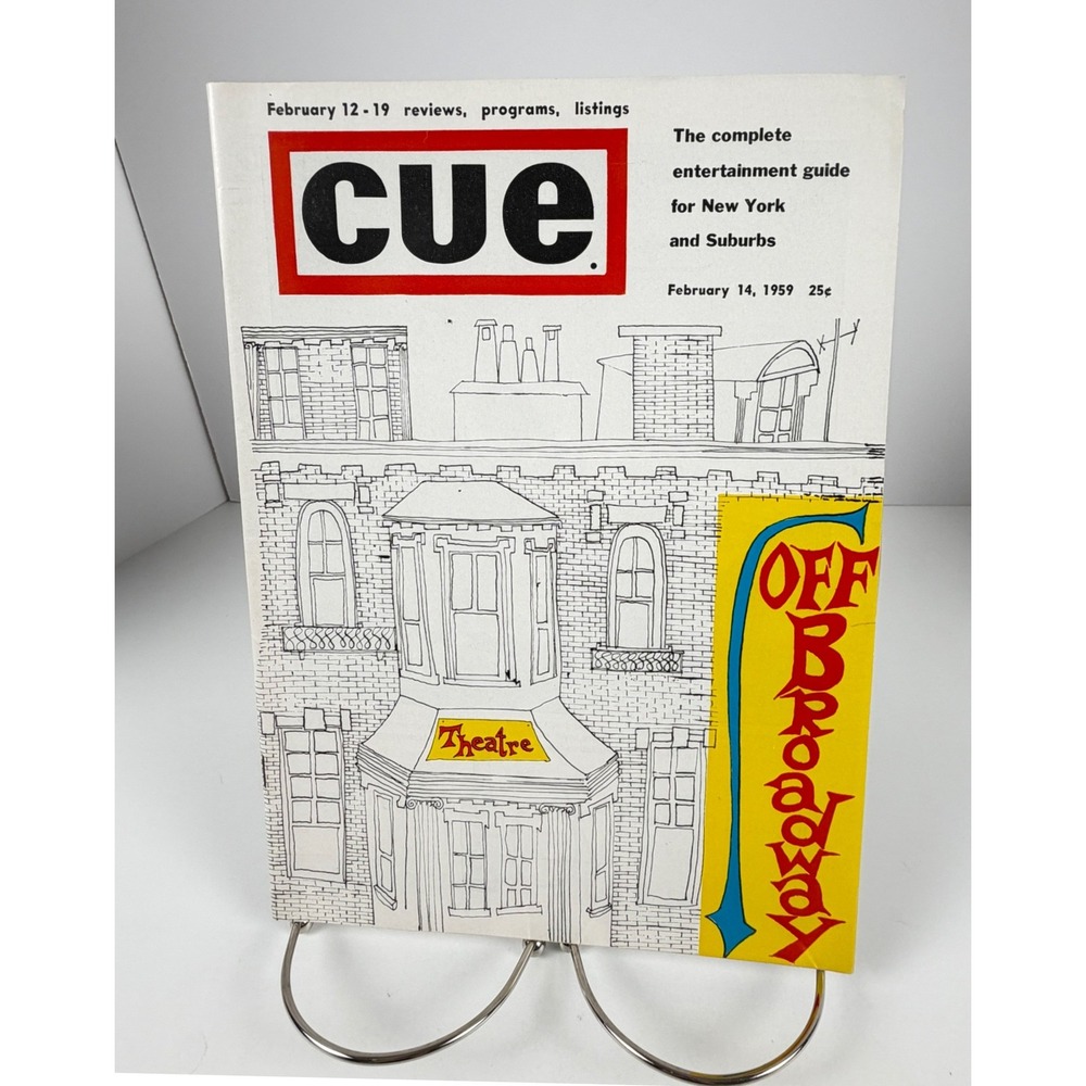 Vintage 1959‎ Cue Magazine Off Broadway NYC Broadway TV Ads February 14